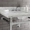 Kingston Brass KVPB36MSQ1 36-Inch Carrara Marble Console Sink, Marble White/Polished Chrome KVPB36MSQ1 - alternate 4